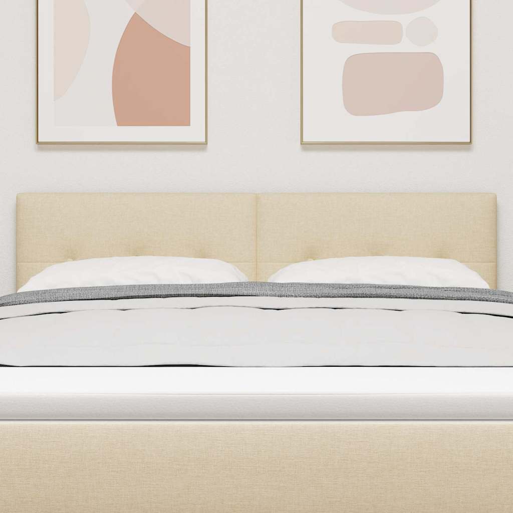 Adjustable Height Headboard with Cream Headboard 144 cm Fabric