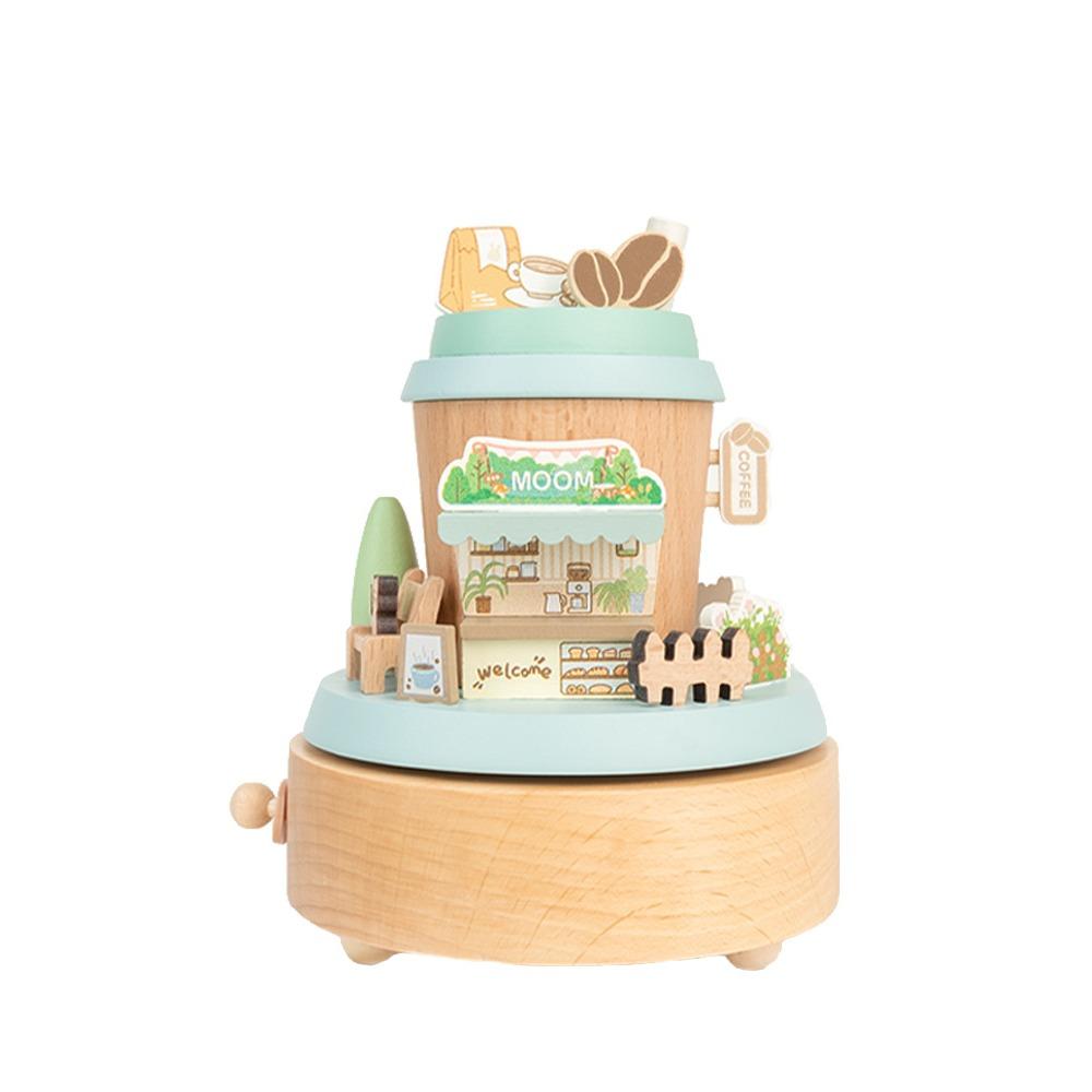 Деревянное колесо обозрения музыкальная шкатулка Рождественский троянский конь ручная погремушка Ручная работа музыкальная шкатулка поделки креативное украшение игрушки