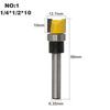 1/4 Inch Flush Trim Pattern Router Bit 1/4" Shank Panel Top &Bottom Bearing Woodworking Milling Cutter