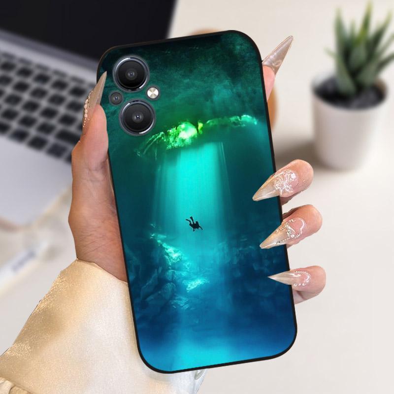 For Oppo Reno 7 8 Lite Reno7 Z 5G Case F21 Pro 5G CPH2341 Stylish Painted Cover Soft Silicone TPU Phone Cases For Oppo A96 5G
