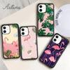 Flamingo Summer Plant Leaves Phone Case for iPhone 11 12 13 14 Pro Max Mini X XR XS SE 2020 6S 7 8 Plus Galaxy S21 S22 Shell