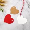 100 шт. Бумажные бирки в форме сердца из крафт-бумаги, подвесные бирки-сердечки, упаковка для рождественских подарков