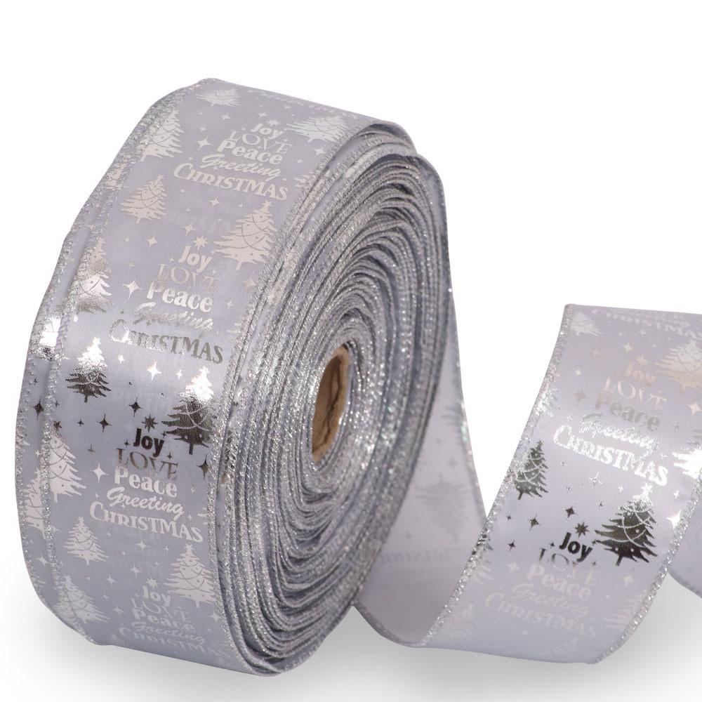Charming 6.3cm Christmas Tree Ribbon Adornments With Colorful Letter Designs