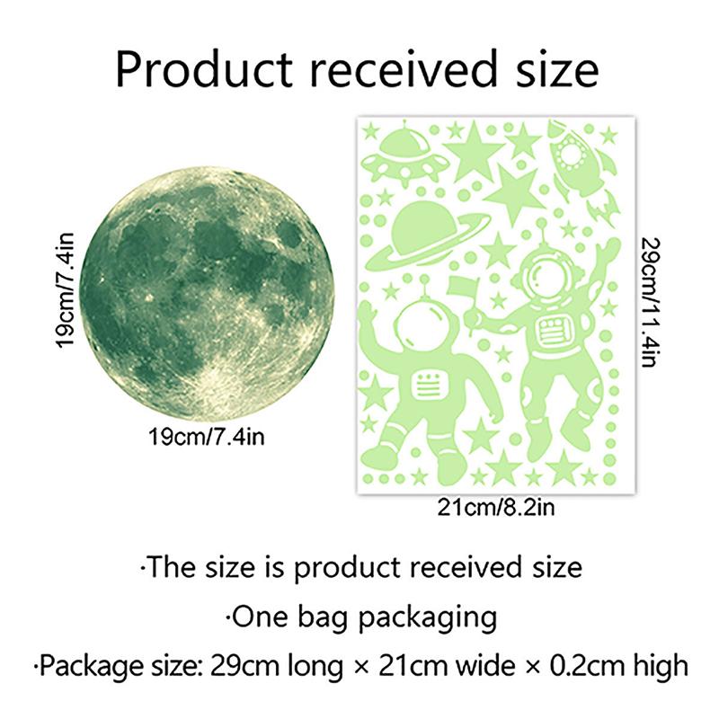 Светящийся в темноте настенный стикер планеты Фоновая стена Гостиная Комната Украшение Самоклеящийся настенный стикер