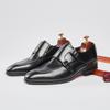 Japanese Pointed Toe New British Style Double Buckle Mengke Monk Shoe Men's Business Formal Leather Shoes Leather Office