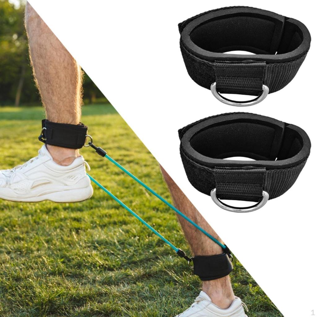 2 ремня на лодыжку с D-образным кольцом, многофункциональные, для силовых тренировок, тренировок ног, фитнеса и домашних упражнений.