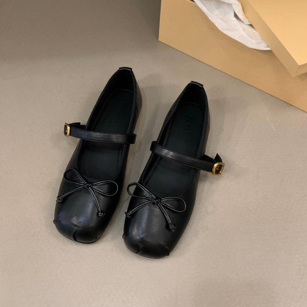 Вечерний бриз на плоской подошве, нежные туфли-лодочки Мэри Джейн, женская обувь 2025, новая летняя французская универсальная балетная обувь