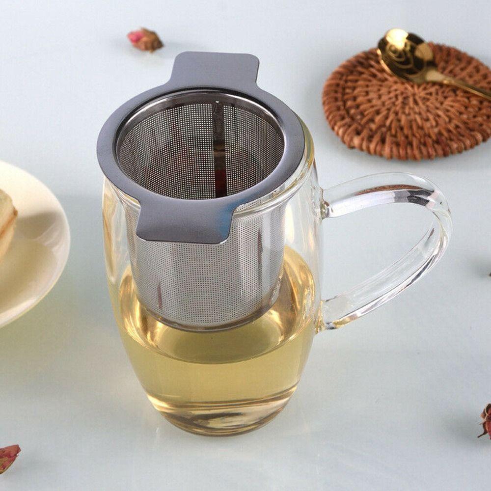 Reusable Infuser Fine Stainless Steel Coffee Lid Leaf Spice Filter Infuser Tea Strainer Filters