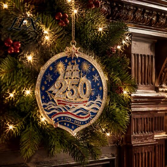 National Day Festive Ornaments 250 Anniversary USA Christmas Ornament, United States 1776-2026 250th Historic 1776 to 2026 Ornament Patriotic