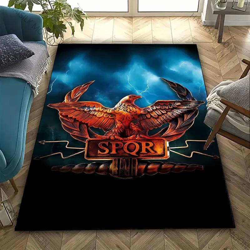 1 шт. Загадочный ковер с принтом римского логотипа для гостиной, спальни, офиса, прикроватный, коврик для ванной, домашний декор, ковер, подарок, быстрая доставка