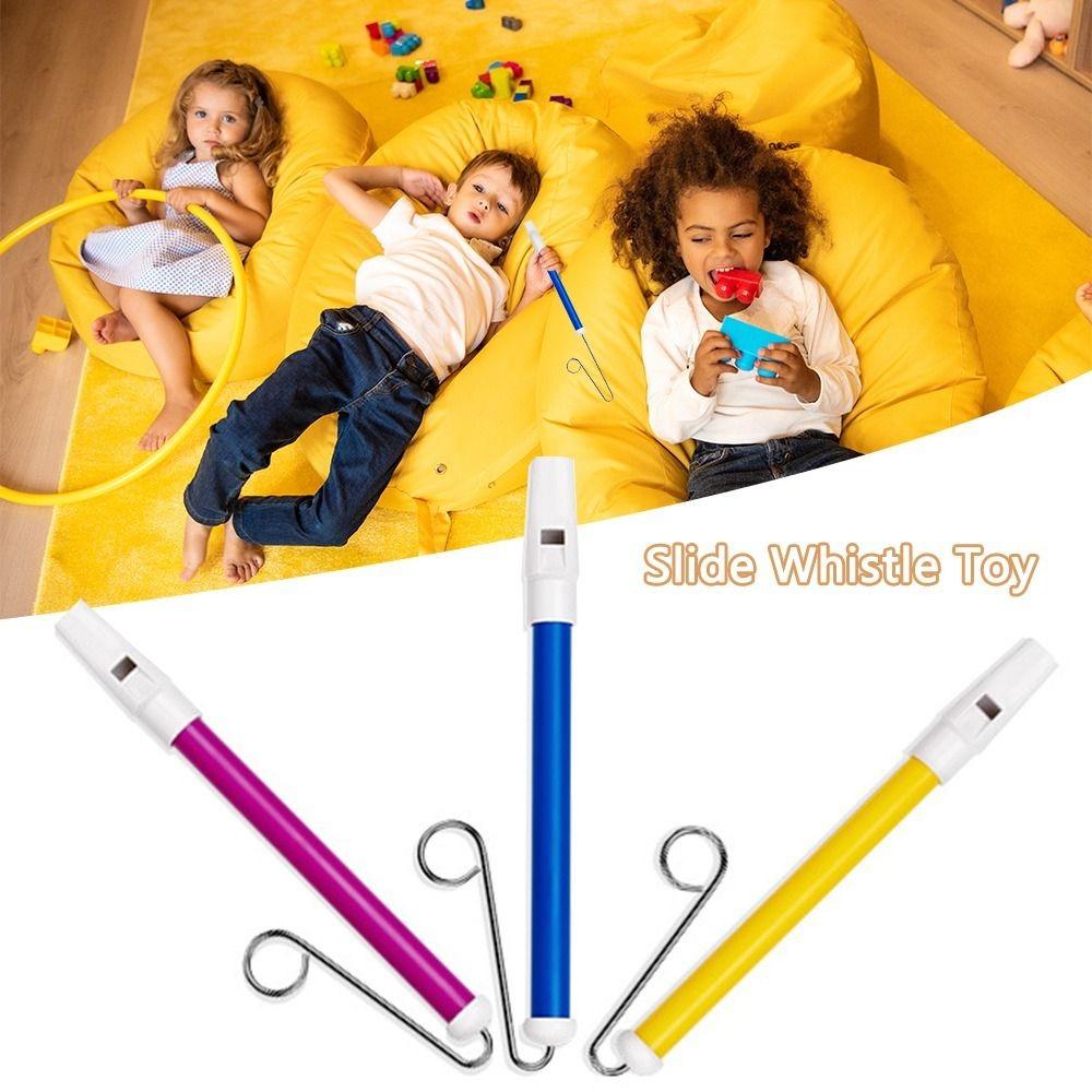Funny Blowing Flute with Steel Sliding Rod Sliding Flute Slide Whistle Toy  Kid Children Baby