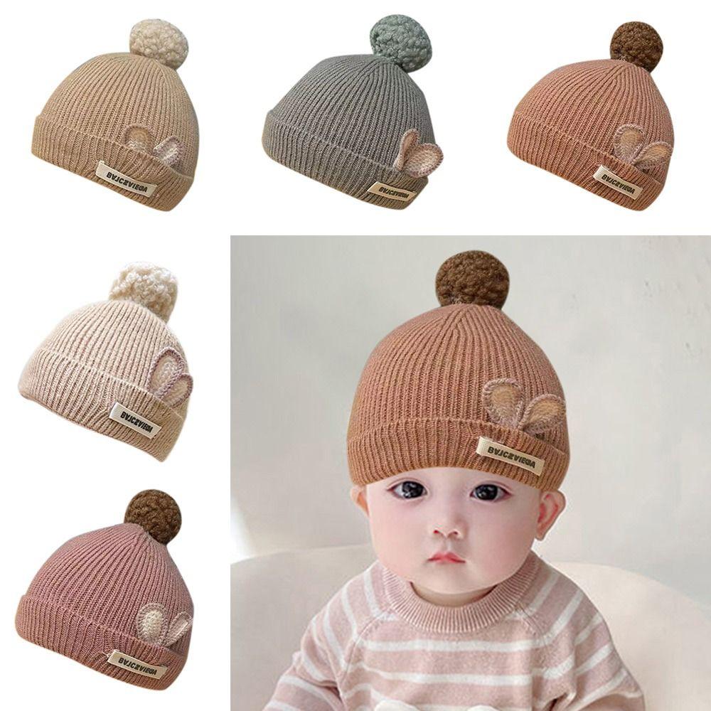 Толстые Зимние Осенние Шапки-Бини Теплые Детские Шапки для Малышей Вязаная Детская Шапка для Новорожденных Младенцев