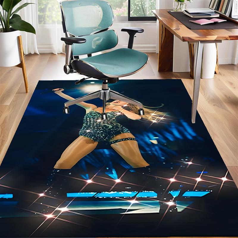 TS Fan Polyester Carpet, Soft Indoor Mat for Office Chair, Living Room, Computer Desk - Decorative Home Office Rug Design