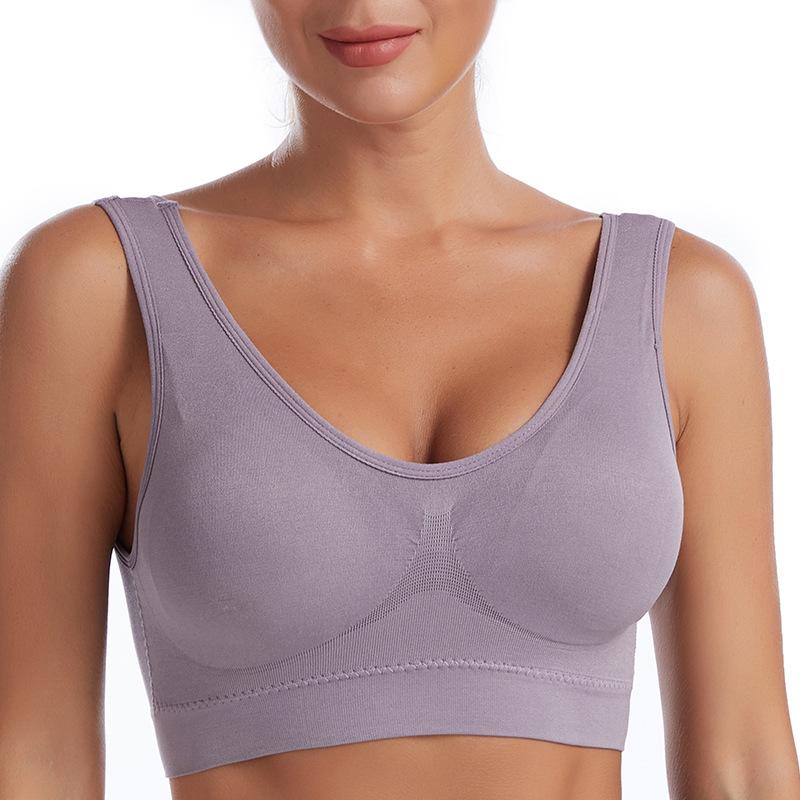 Women Sport Yoga Bras Plus Size Seamless Brassiere Breathable Wire Free Bralette Underwear Comfortable Active Removeable Padded