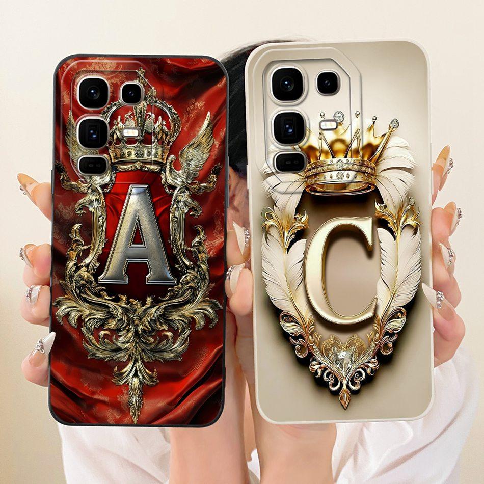 Чехол для телефона Infinix Note 50 Pro+ Feather Crown с начальной буквой Для Infinix Note 50 Pro Plus X6856 Мягкие силиконовые чехлы-бамперы