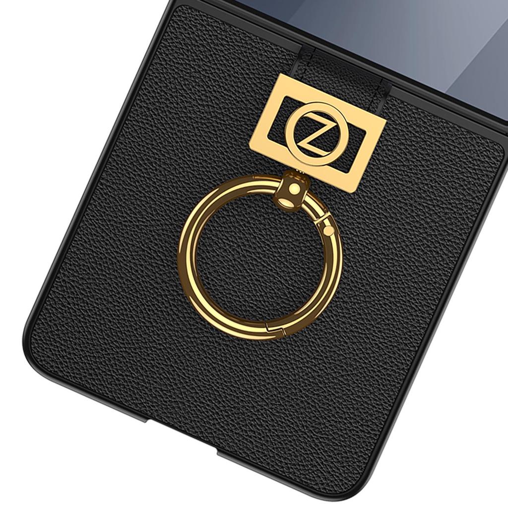 Ультратонкий складной чехол из ПУ-кожи Samsung Z Flip7 с кольцом-застежкой