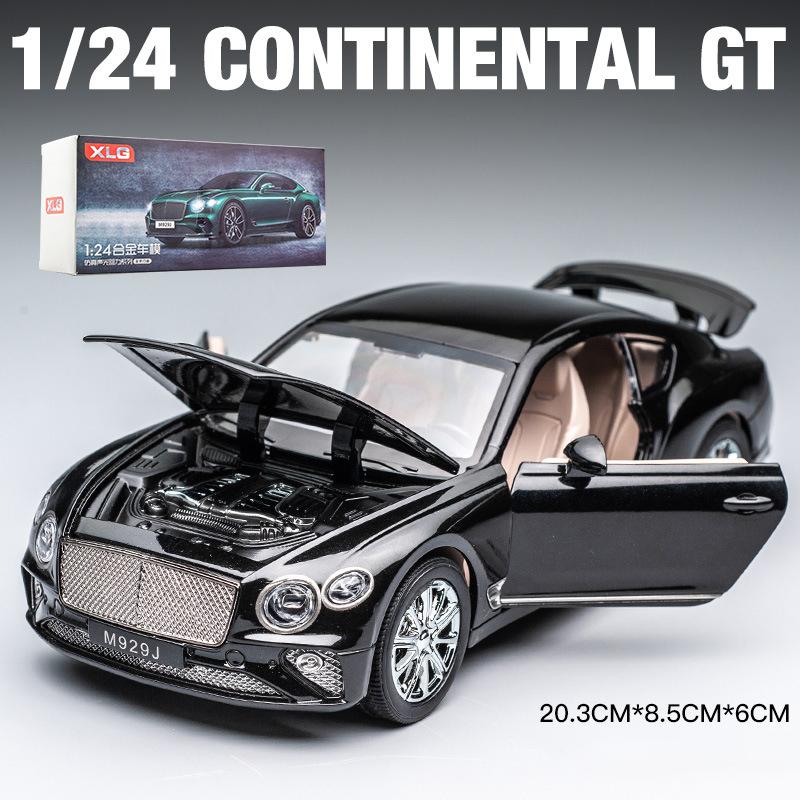 Масштаб 1/24 Bentley Continental GT, литая под давлением модель автомобиля, игрушечный автомобиль с откатным механизмом, звуком и светом для детей, коллекция подарков для мальчиков и девочек