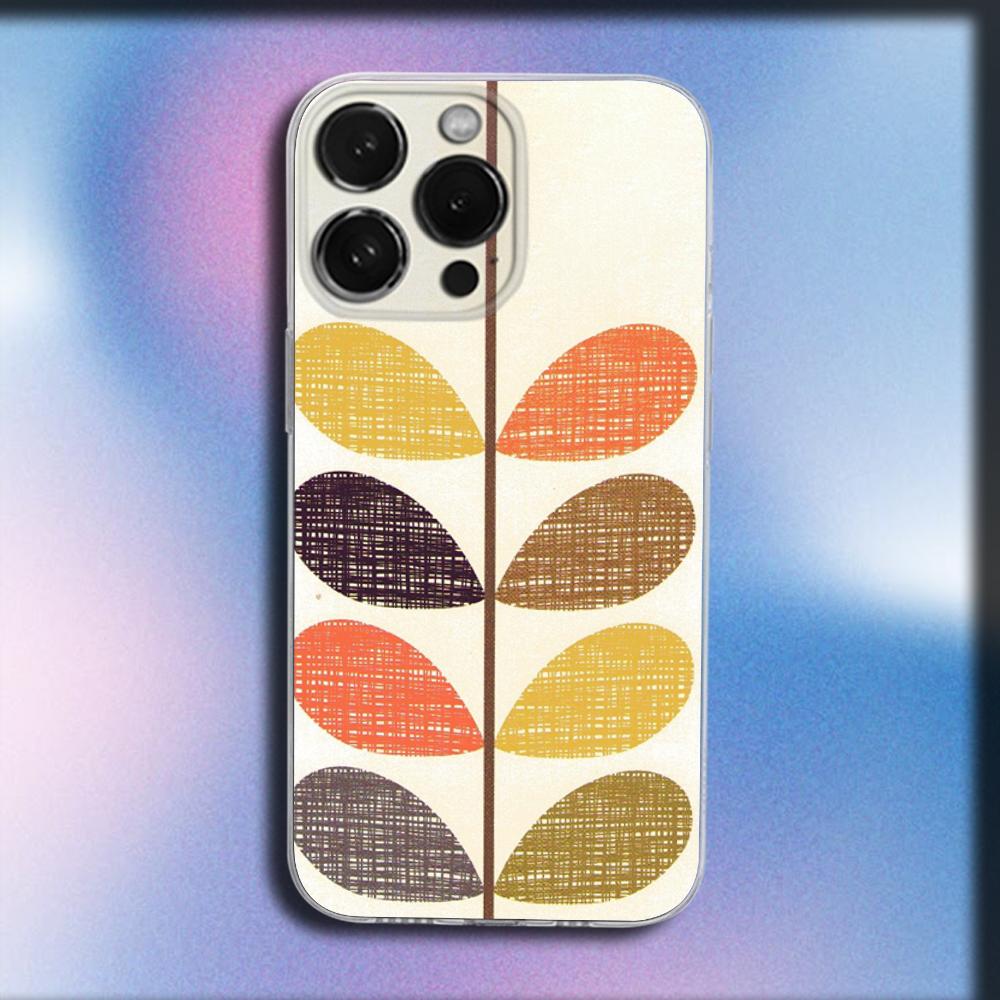 Чехол-книжка Orla Kiely 'Multi Stem' для iPhone 16,15,14,13,12,11 Plus,Pro,Max,XR,XS,X,Plus,SE,Mini Прозрачный Мягкий Чехол