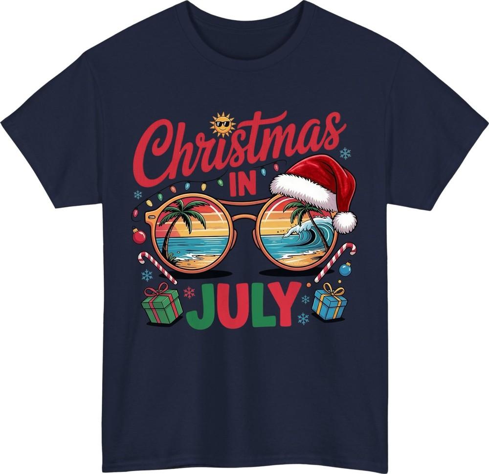 Christmas in July TShirt Beach Party Santa Holiday in Summer Vacation Tee Top