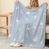 Thick Warm Flannel Blanket, Cute White Goose Pattern - Soft Cozy Home Blanket for Christmas, Halloween, Bedroom Living Room Decor