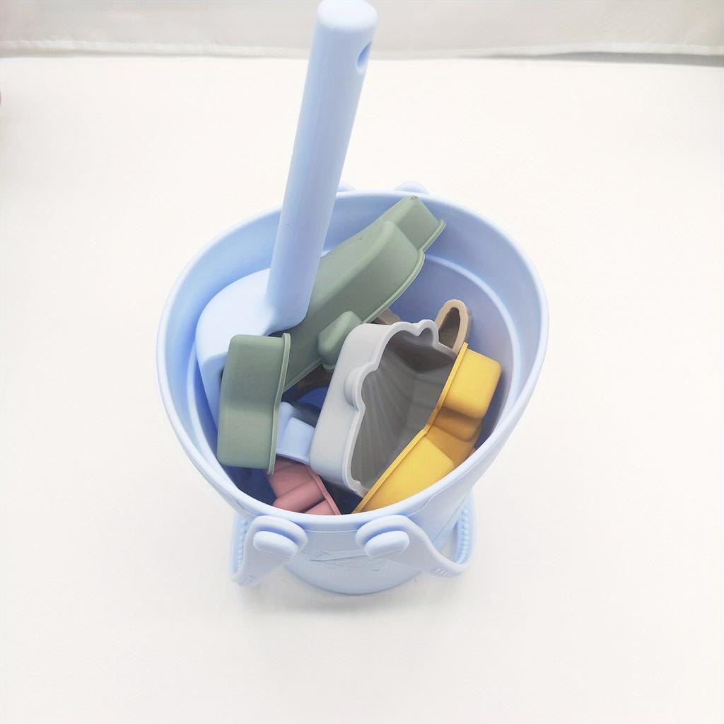 8 шт. набор силиконовых пляжных игрушек, портативный набор силиконовых игрушек для родителей и детей на открытом воздухе, защищающий от падения (Аксессуары для игрушек, случайное сочетание цветов)