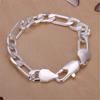 Silver-plated Men's Personalized 10MM Flat Side Three-to-one Bracelet Jewelry