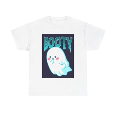 Футболка Ghost Booty Смешная Милая Подарок Унисекс Тяжелый Хлопок