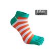 1/5 Pairs Men Ankle Toe Socks Pure Cotton Striped Bright Color Anti-Bacterial Breathable Boat Five Finger Socks Boy 4 Seasons
