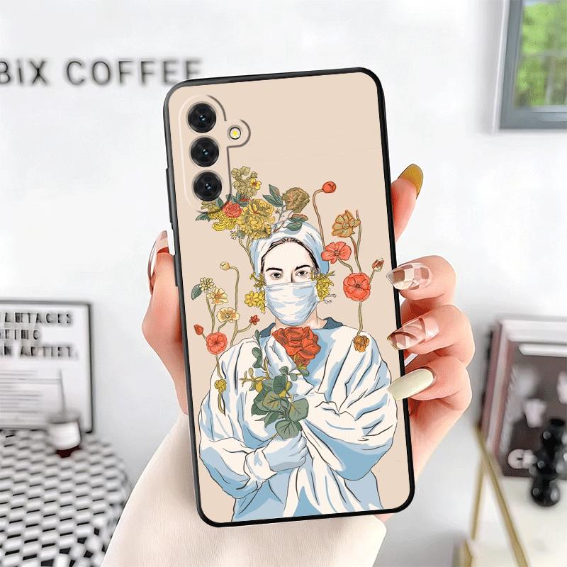 Мультяшный мягкий чехол для телефона Доктор Медсестра для Samsung A17 A37 A57 A16 A26 A36 A56 A15 A25 A35 A55 A14 A24 A34 A54 A13 A23 A33 A53 A52