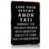 Amor Fati Stoic Motivation Metal Poster Tin Sign Wall Art Customizable Metal Signs for Home Decoration Vintage Decor Room Items