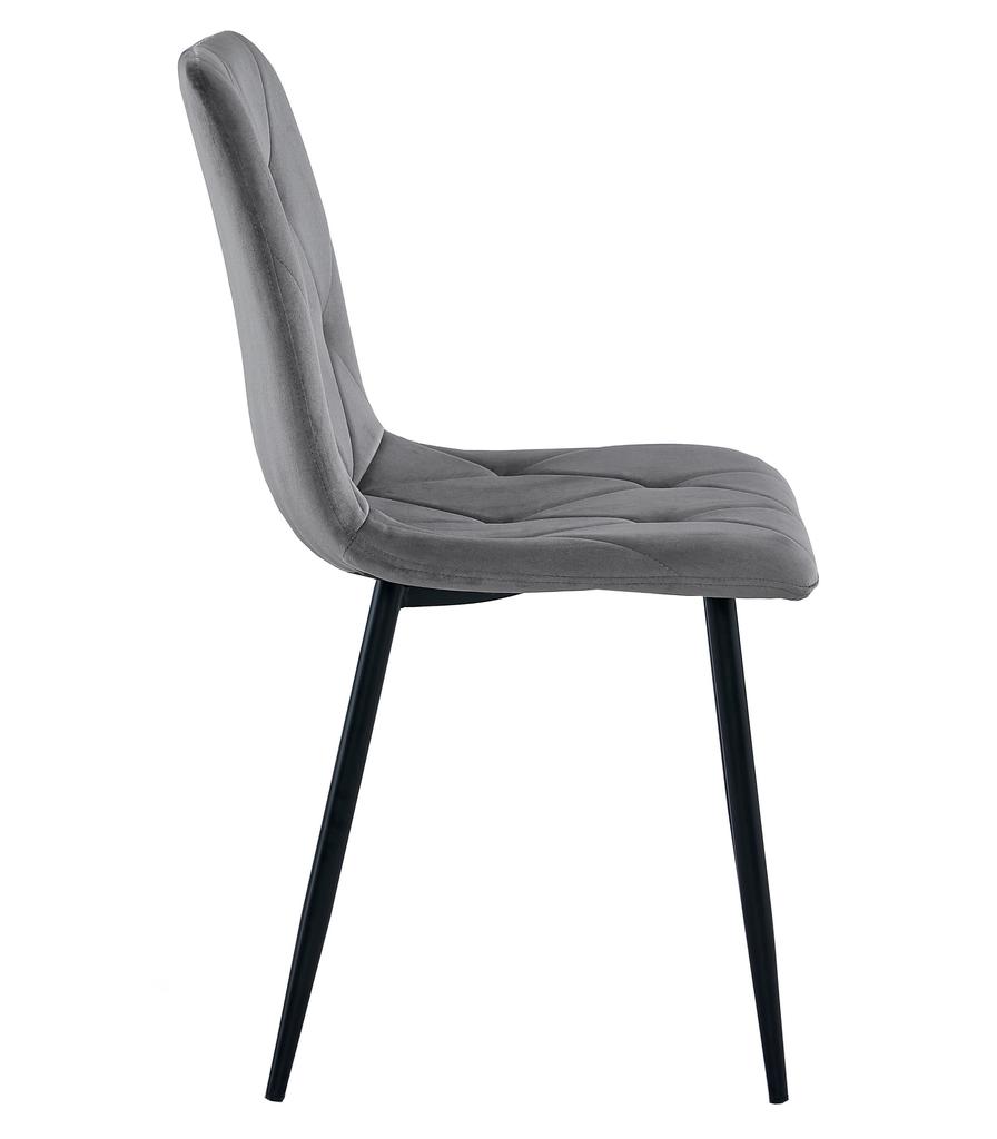 LIBRA chair - dark gray velvet / black legs x 2