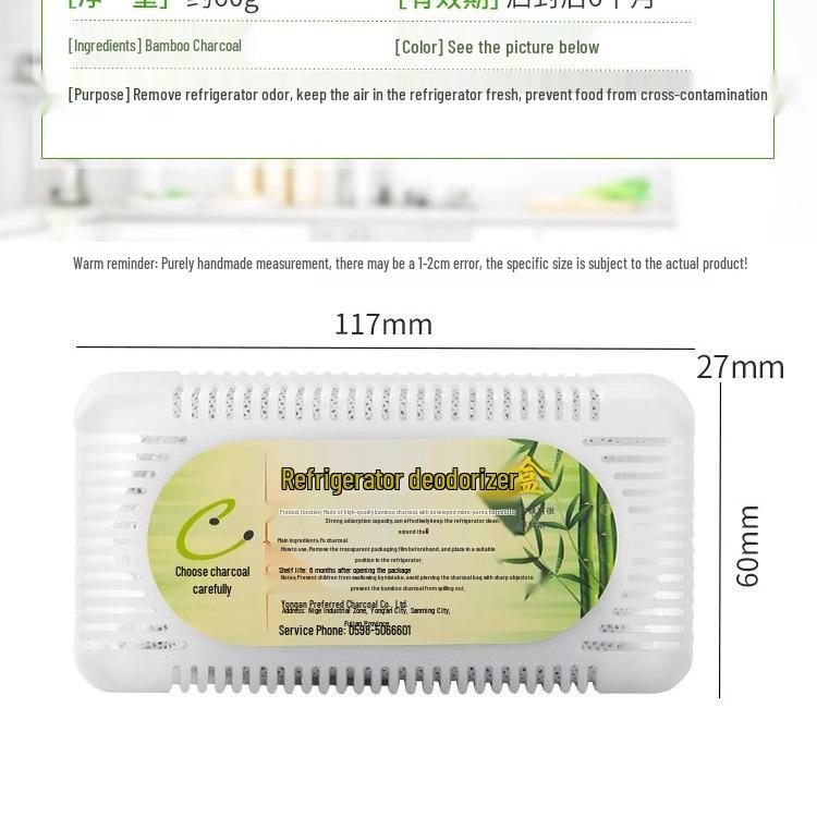 Bamboo Charcoal Refrigerator Deodorizer and Odor Remover with Activated Carbon