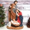 Poly Resin Crib Set Nativity Set Holy Family Statue with Sheep Catholic Idol Perfect for Altar, Housewarming, Gifting and Decoration