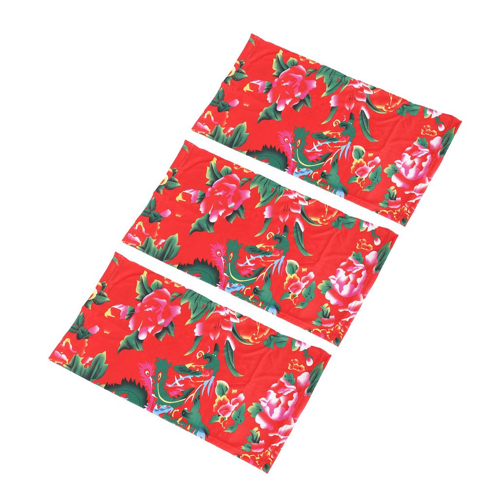 3 Pcs Face Cover Scarf Sun Proof Quick Dry Red Flower Printed Neck Gaiter for Outdoor Activities