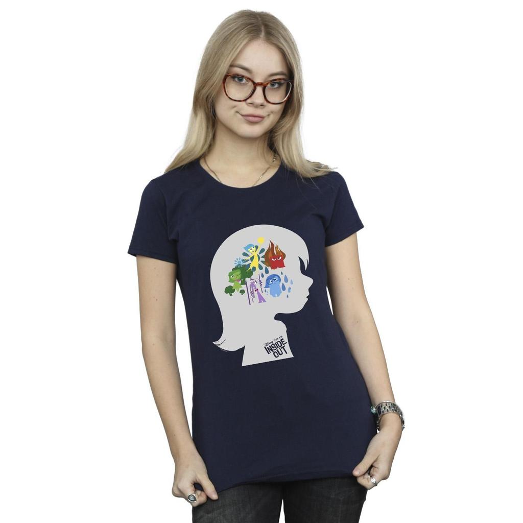 Disney Womens/Ladies Inside Out Head Silhouette Cotton T-Shirt