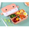 Четырехсекционный симпатичный ланч-бокс Bento Kawaii, прямоугольный герметичный пластиковый аниме-контейнер для еды в микроволновке, школьный детский ланч-бокс