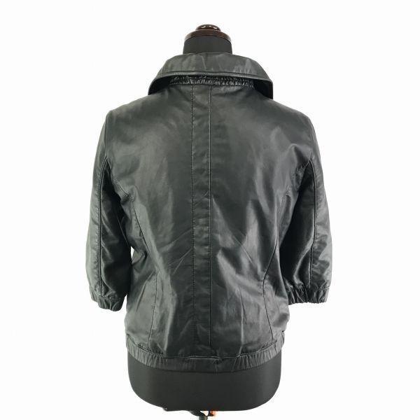 Куртка из овчины и кожи ягненка Urban Research с красной строчкой / Женская / F / Черная / Короткая длина(ИСПОЛЬЗОВАЛ)