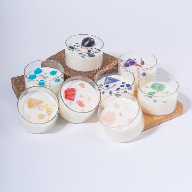 Прозрачная стеклянная подарочная коробка-сувенир высокого класса с долговечным ароматом, ароматическая свеча с ароматом натурального кристалла