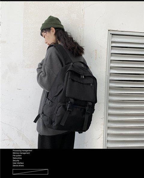 Schoolbag female Korean version high school Harajuku ulzzang college student versatile ins backpack large capacity dark backpack male
