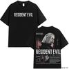 Игровая футболка Resident Evil Biohazard для мужчин и женщин Леон Кеннеди 100% хлопок Футболки Топы Оверсайз Одежда в стиле Y2k