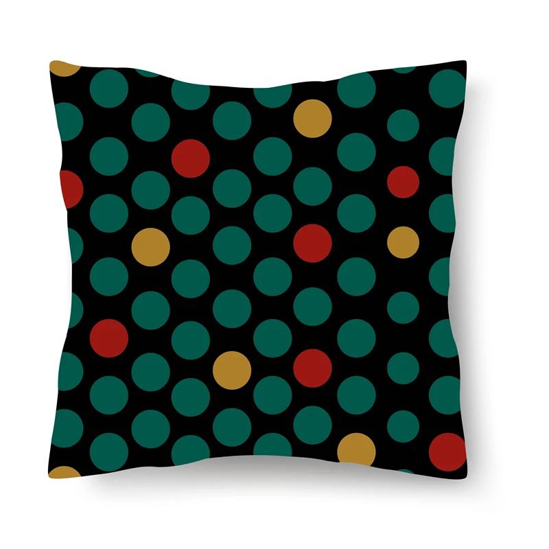 Home Decoration Bedroom Living Room Car Cushion Cover Pillowcase Colorful Dot Decorative  Sofa