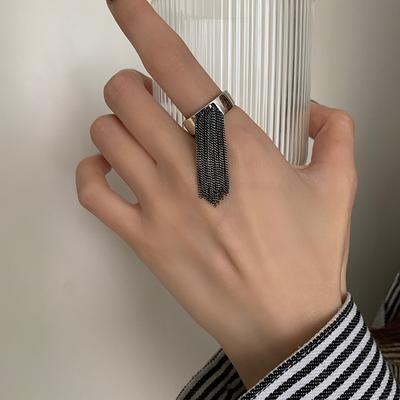 Винтажное кольцо с кисточкой в стиле панк для женщин, INS, личность, регулируемый открытый дизайн, модная вечеринка, украшение для рук