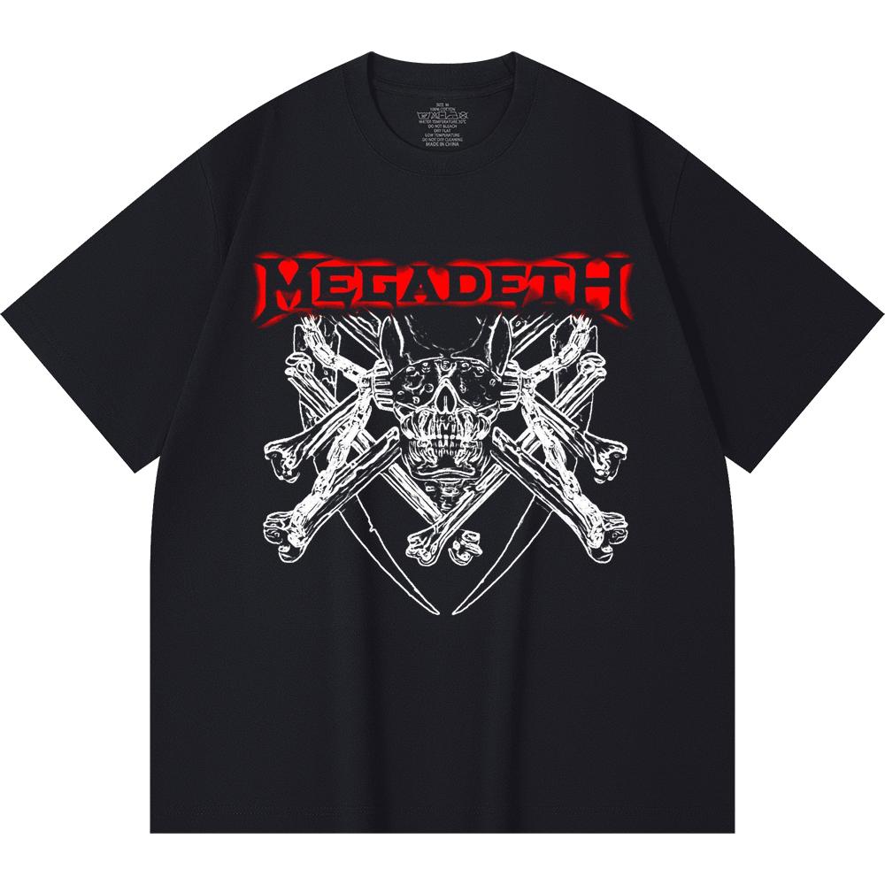 Хлопковая футболка плотностью 230 г/м² 100% Хлопок Heavy Metal Футболка с принтом рок-группы Популярная музыка Унисекс Тяжелая хлопковая футболка