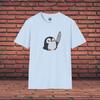 Funny Shirt | Penguin With A Knife | Penguin T-Shirt | Cute Animal Shirt | Cute Animal Drawing | Meme Graphic Tee | Funny Doodle | Gag Gift