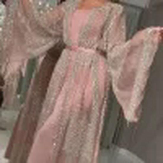 Elegant Gold-Stamped Evening Gown - European & American Style, Sexy Long Skirt with Shawl, Perfect for Banquets & Events