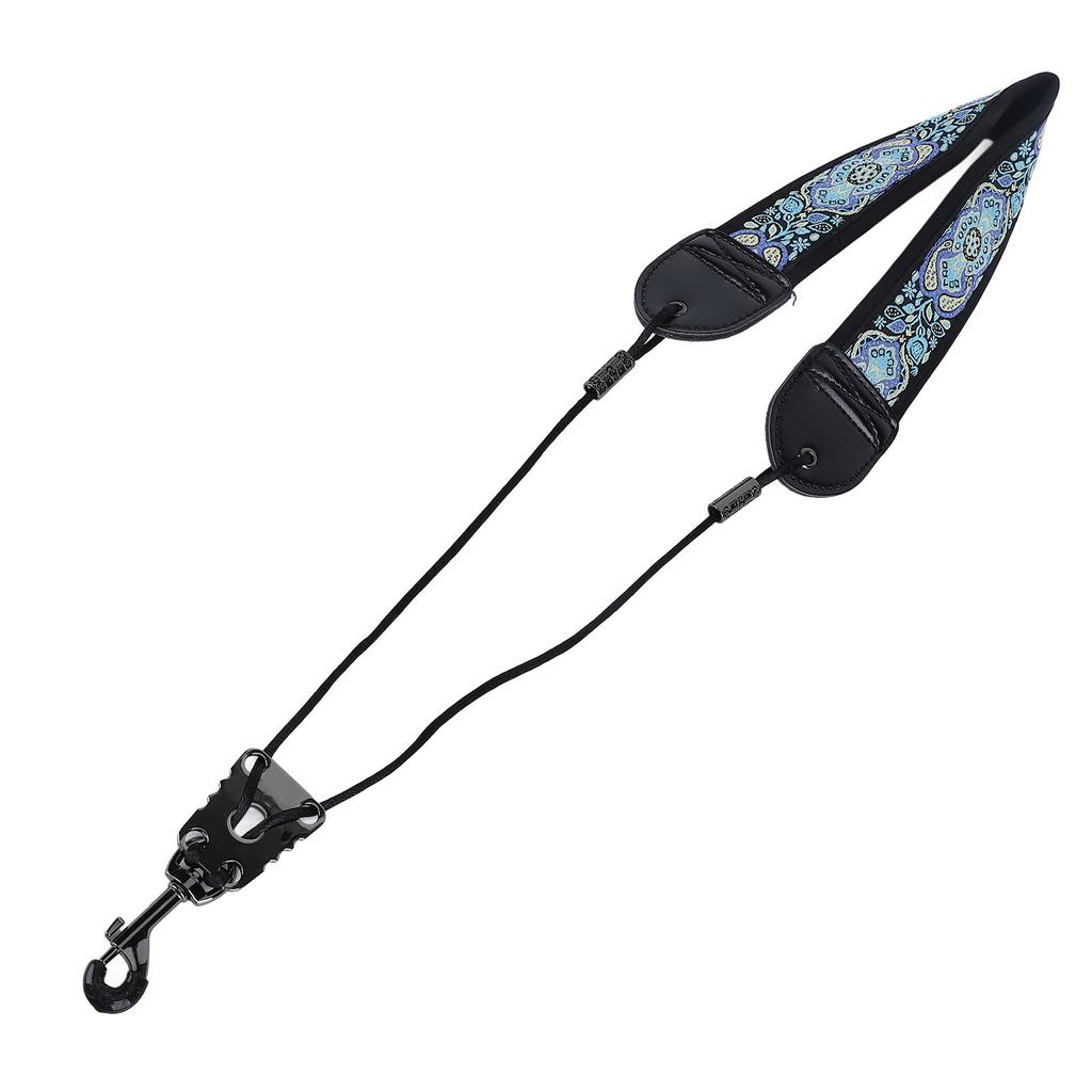 Ремень для шейного ремня с вышивкой для альт-тенор-саксофона, регулируемые аксессуары для инструментов с металлическим крючком