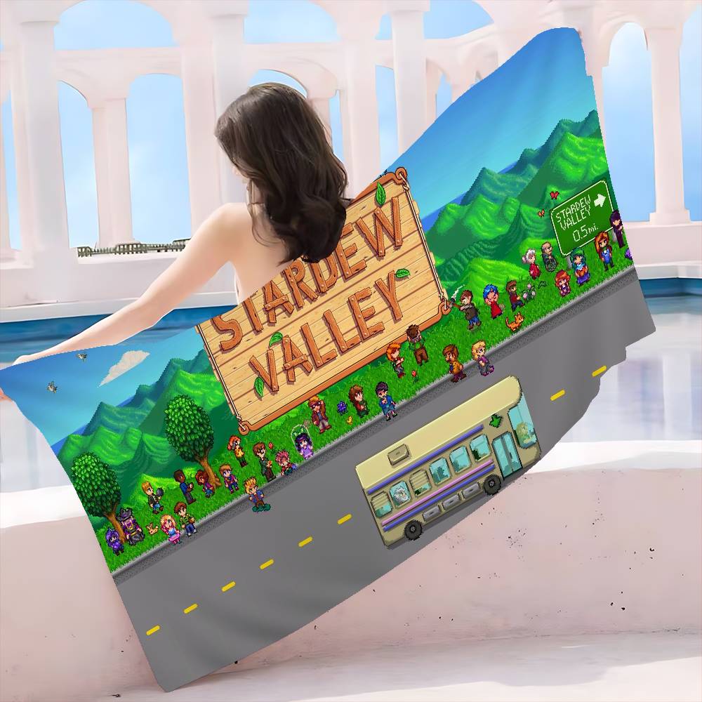 Игровое полотенце из микрофибры Stardew Valley Впитывающее Быстросохнущее Мягкое для Йоги, Плавания, Курорта, Альпинизма