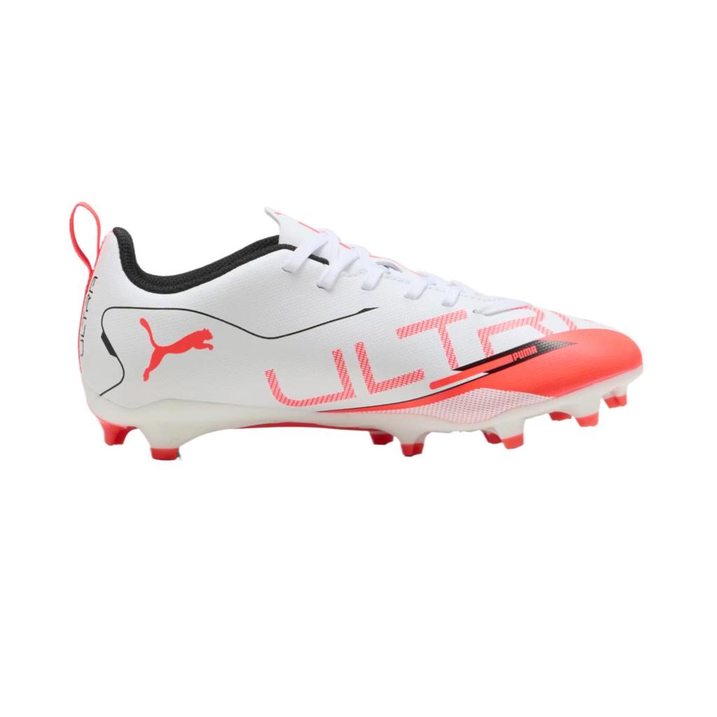 Puma Ultra 5 Series Play Sports Эластичные Модные Низкие Детские Футбольные Бутсы Детские кроссовки Белый Красный 108170-01