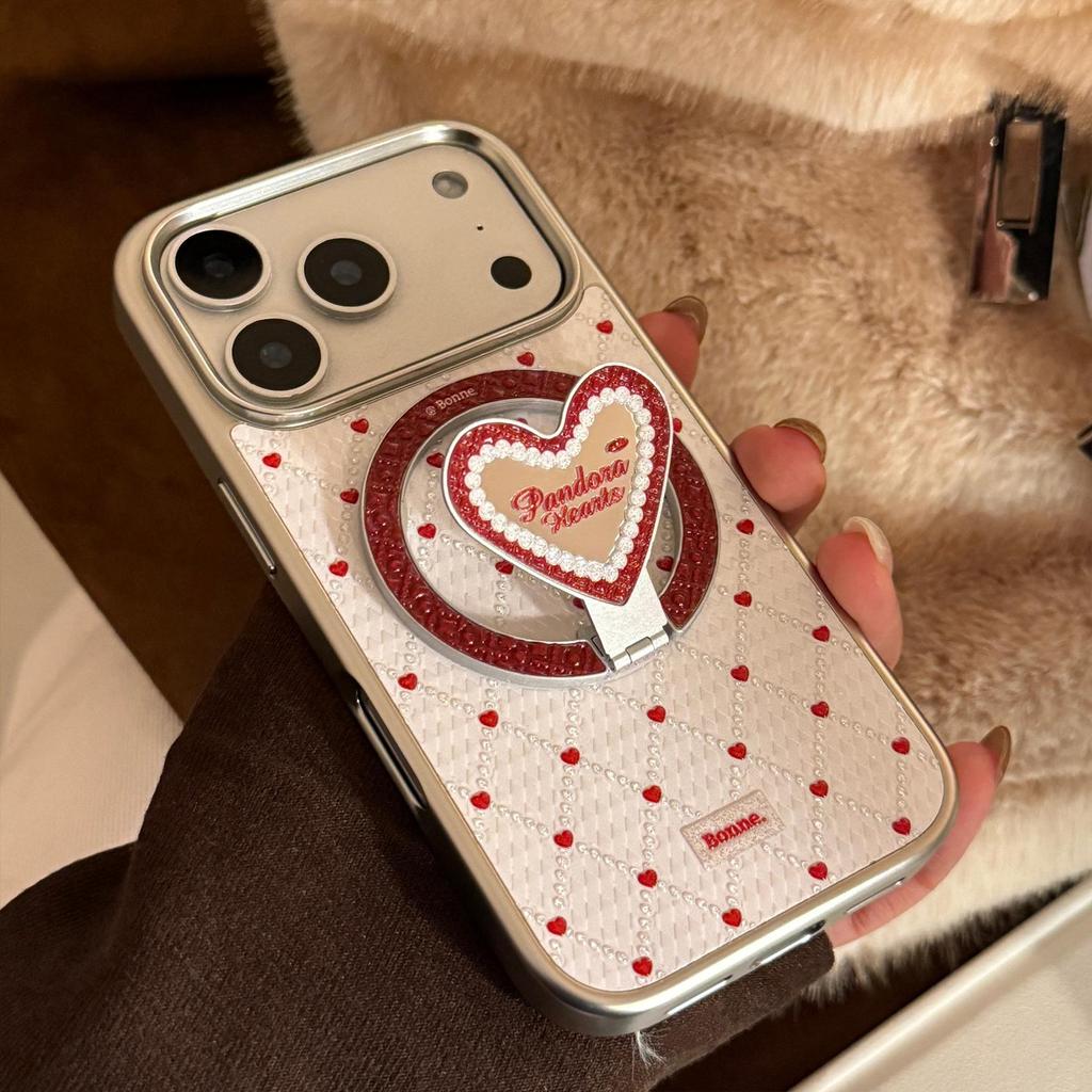Чехол-подставка в форме сердца для iPhone 16, iPhone 17, iPhone 17 Pro Max