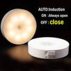 3 Modes Motion Sensor Light Led USB Night Lights Round Chargeable Lamp Bedroom Kitchen Stair Hallway Wardrobe Lighting Cupboard